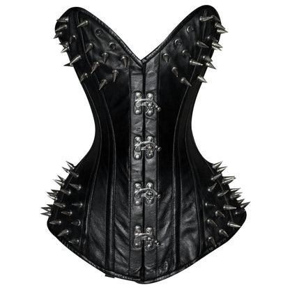 Steampunk Steel Boned Leather Overbust Corset