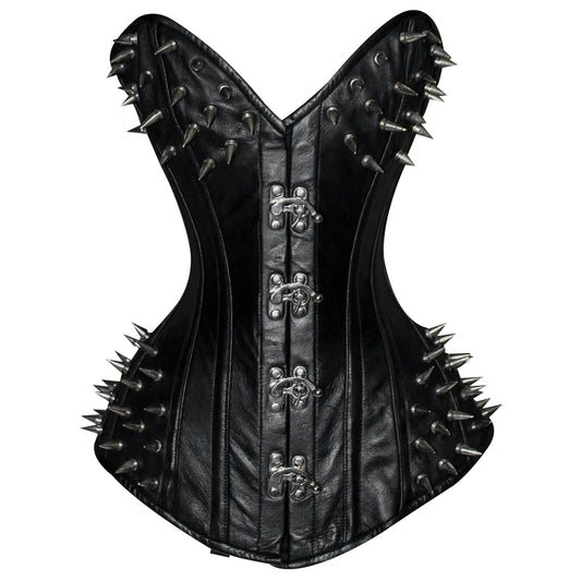 Steampunk Steel Boned Leather Overbust Corset