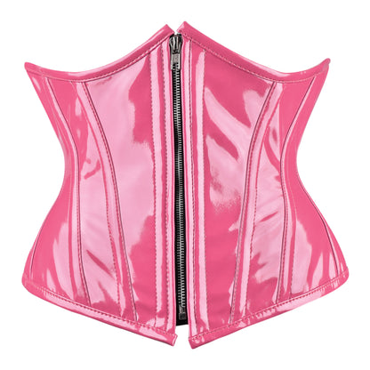 Hot Pink Gloss Vinyl Corset