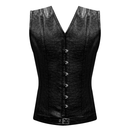 Ostrich PVC Men Vest, Waist training Men Corset