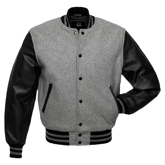 Men Varsity, Baseball Jacket, Wool Blazer with Leather Sleeves