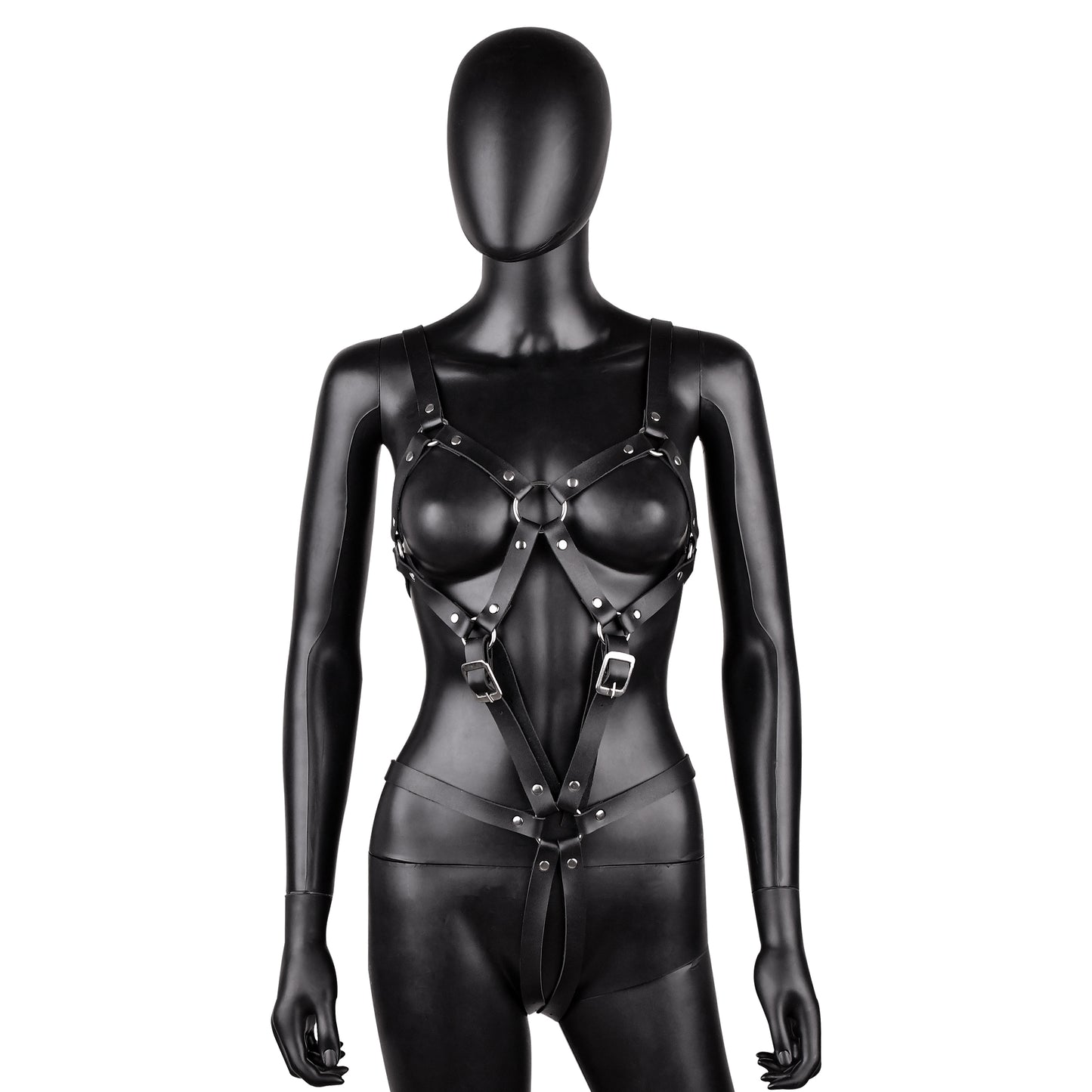 Black Leather Bodysuit Harness
