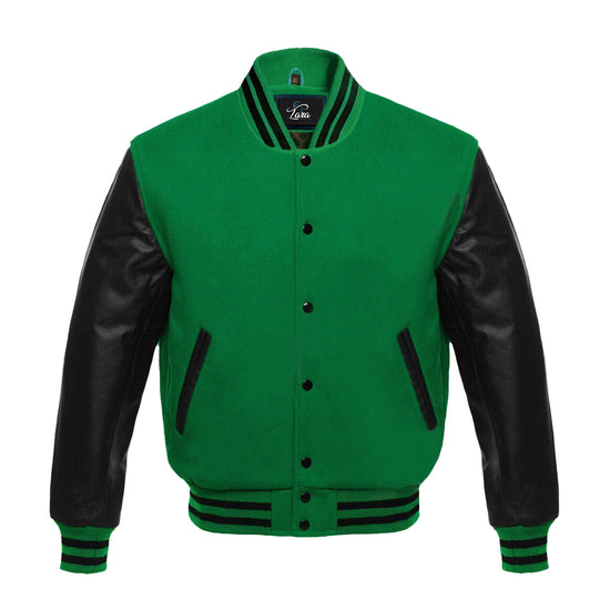 Varsity Letterman High School Jacket with Real Leather Sleeves