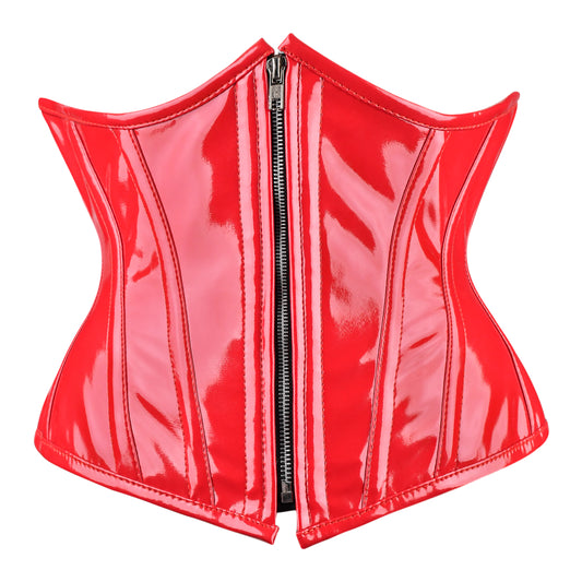 Red Gloss Vinyl Corset