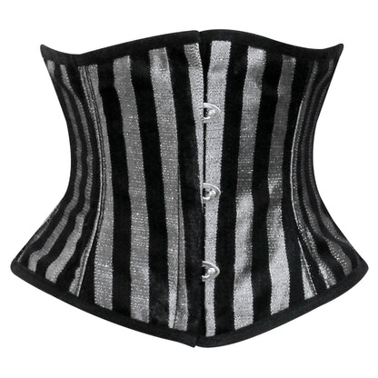 Black Lined Brocade Mini Cincher corset - Waist Trainer Short torso