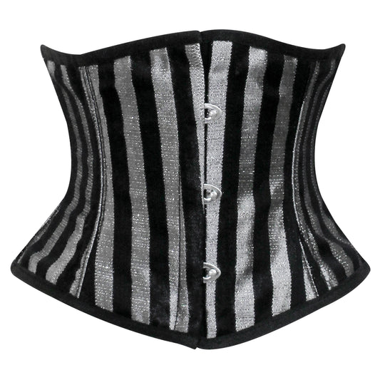 Silver Lined Brocade Mini Cincher corset - Waist Trainer Short torso