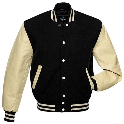 High School Varsity Jacket, Bomber Jacket with Real Leather Sleeves