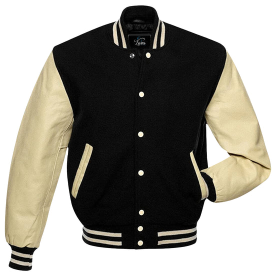 High School Varsity Jacket, Bomber Jacket with Real Leather Sleeves