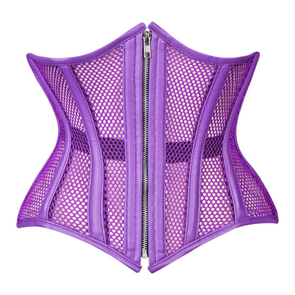 Purple Mesh Zip-Up Corset