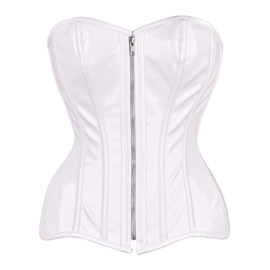White Leather Over Bust Corset