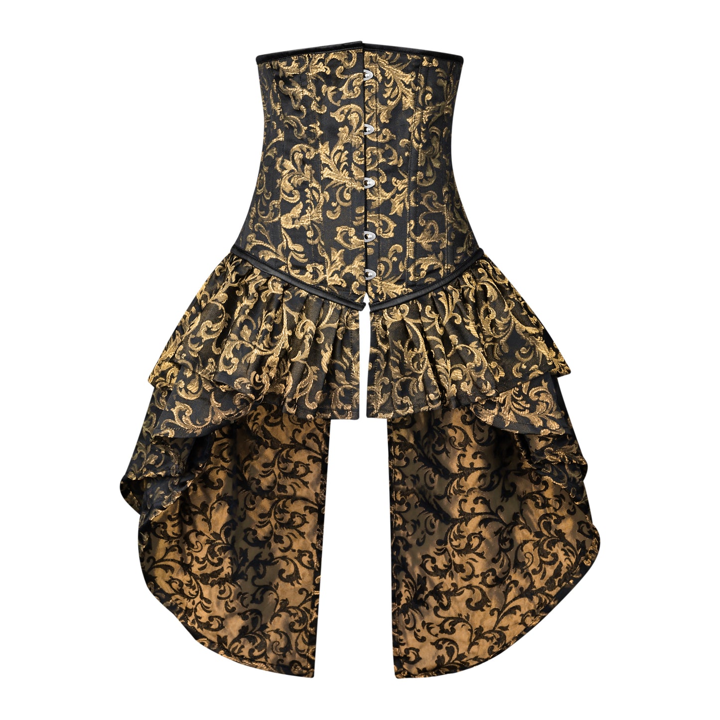 Victorian Gold Brocade Corset with Bustle Skirt