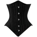 Black Brocade Lined Under bust Steel Boned Corset