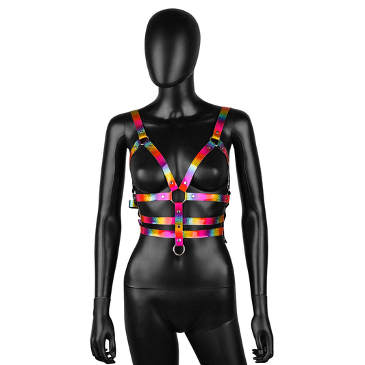 The Rainbow Leather Strappy Harness