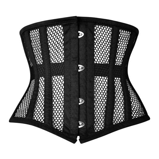 Heavy Duty Black Cotton Mini Cincher Mesh corset Waist Trainer Short torso