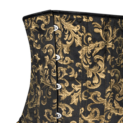 Victorian Gold Brocade Corset with Bustle Skirt