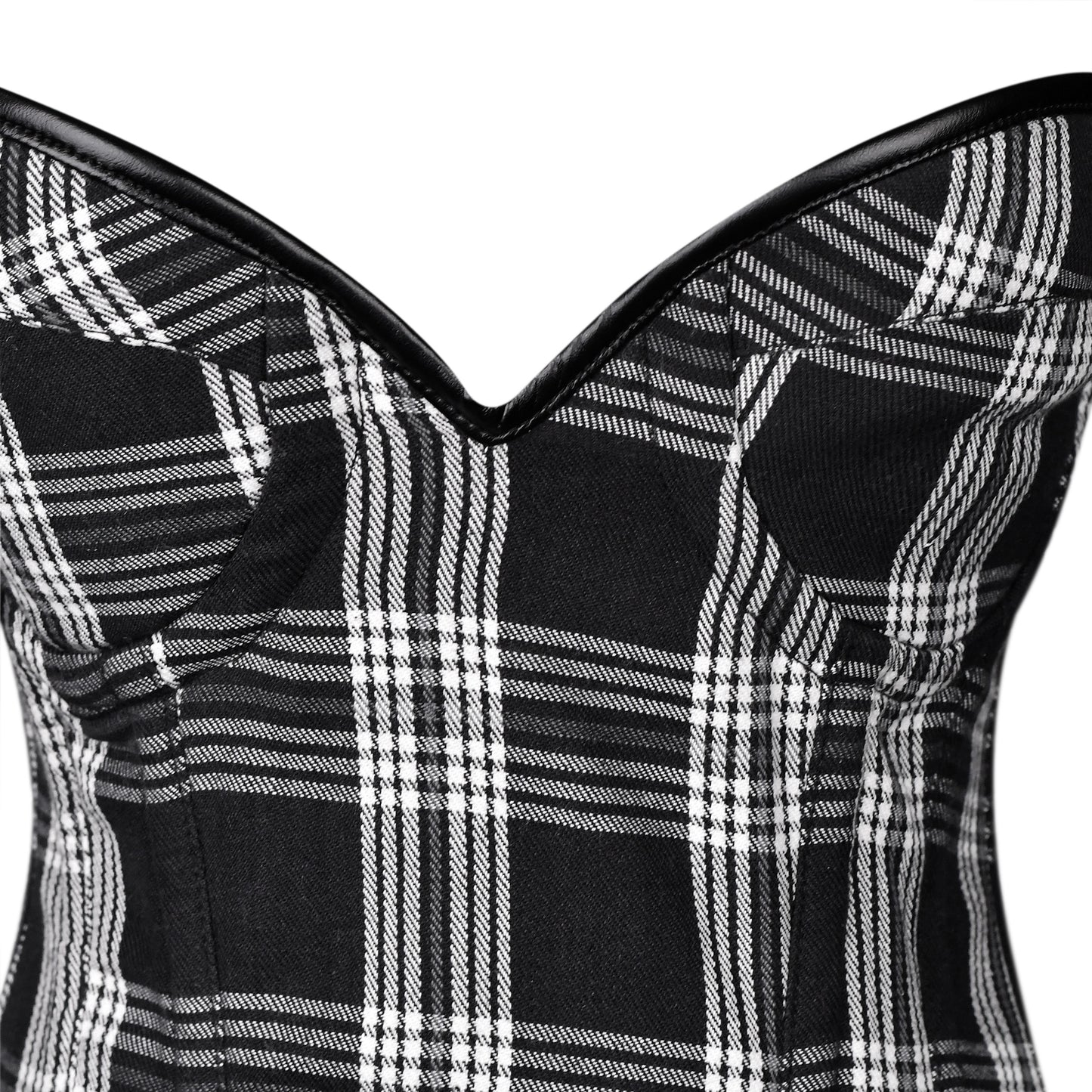 Black & White Plaid Corset Dress