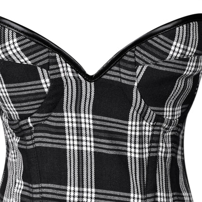 Black & White Plaid Corset Dress