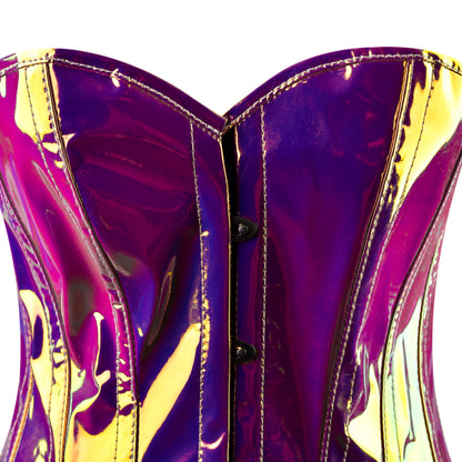 Iridescent Holographic Overbust Corset