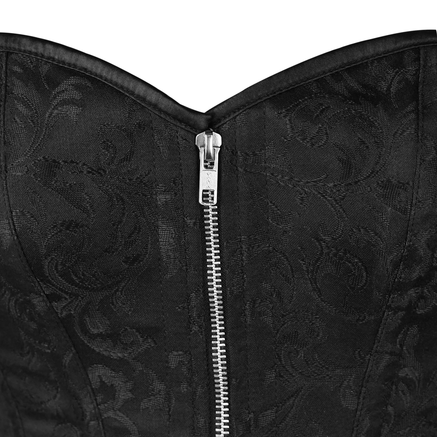 Nocturne Brocade Overbust Corset (Black Jacquard)