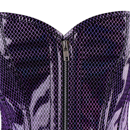 Midnight Serpent Overbust Corset (Purple Snakeskin Gloss)