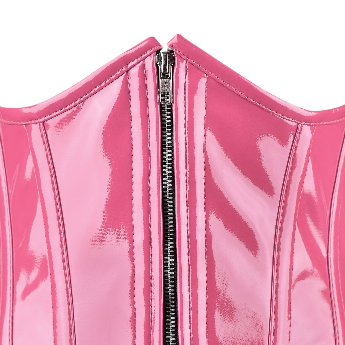 Hot Pink Gloss Vinyl Corset