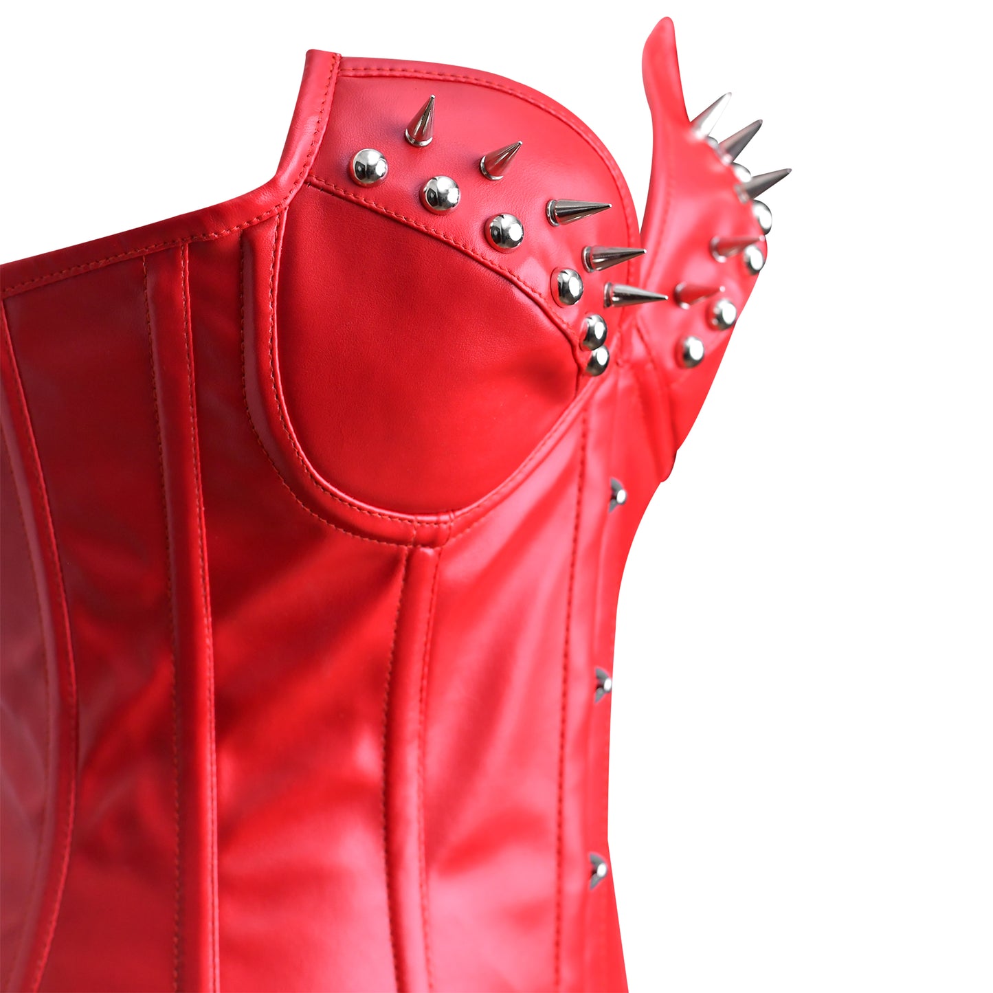 Gothic Leather Steel Boned Overbust / Steampunk Corset