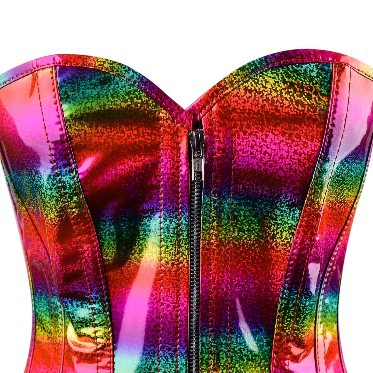 Neon Dream Overbust Corset (Prismatic Green-Purple Holo)