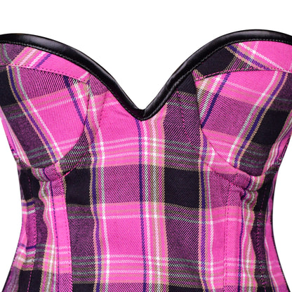 Pink Plaid Corset Dress