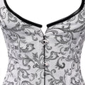 White & Silver Brocade Corset with Shoulder Straps