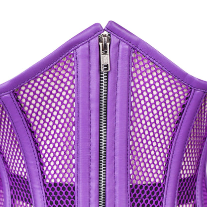 Purple Mesh Zip-Up Corset