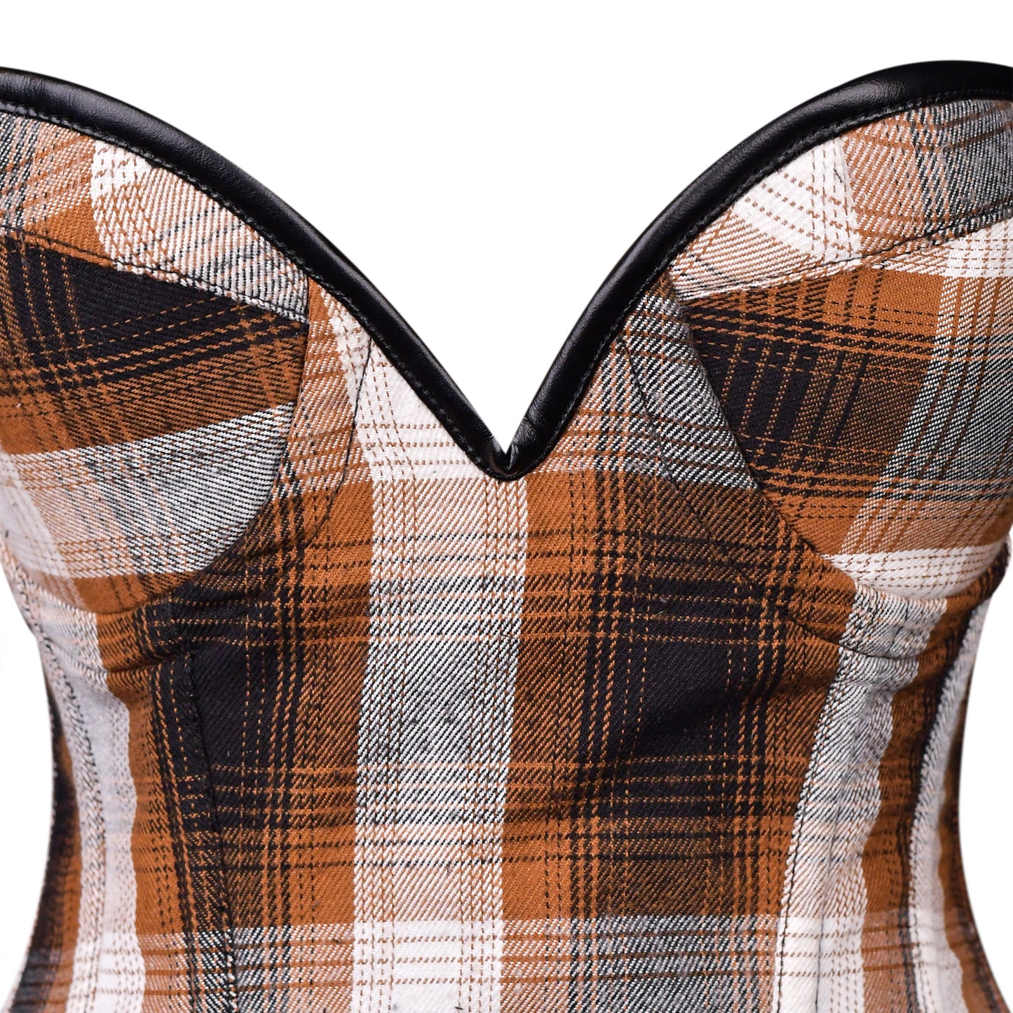Brown Plaid Corset Dress