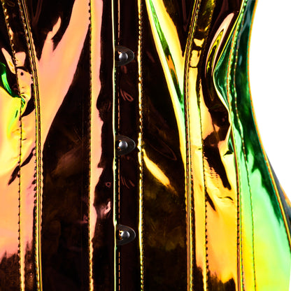 Iridescent Holographic Overbust Corset (Gold Prism)