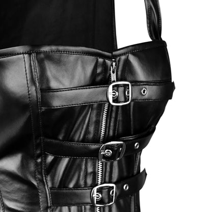 Steampunk Steel Boned Real Leather Overbust Vest corset