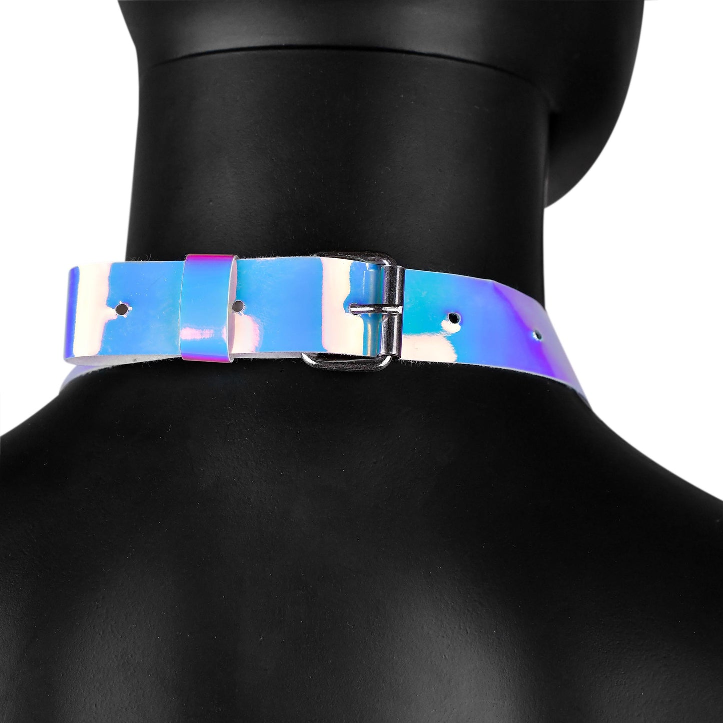 Blue Holographic Harness Crop Top