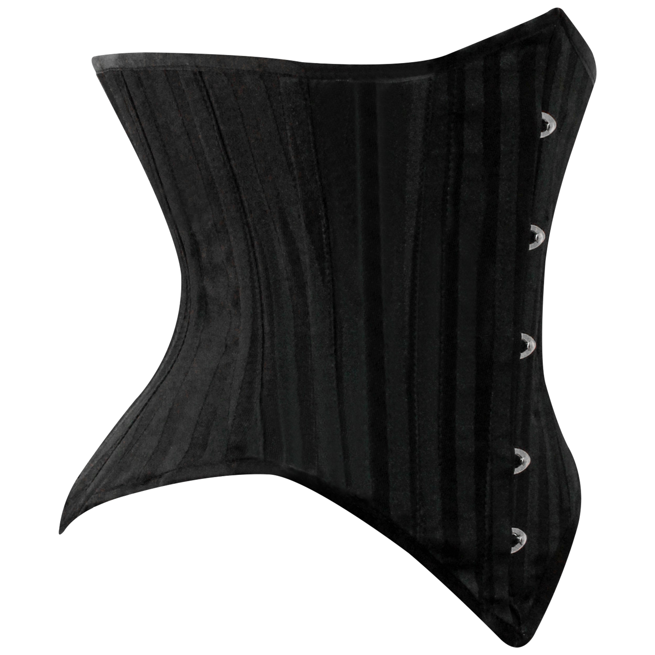 Black Brocade Lined Under bust Steel Boned Corset