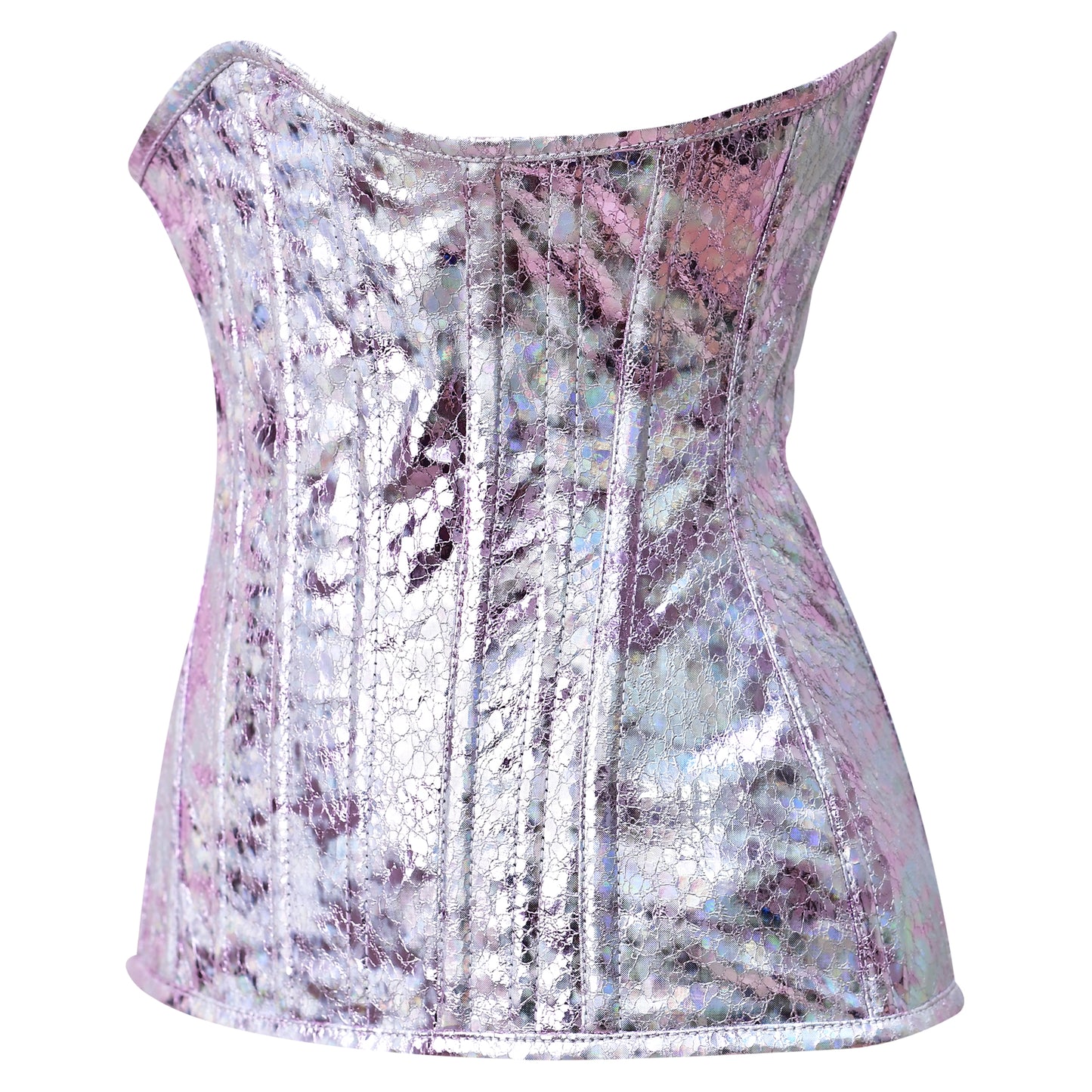 Pink Crackle Under bust Corset/Steel Boned corset