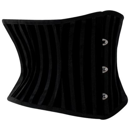 Black Lined Brocade Mini Cincher corset - Waist Trainer Short torso