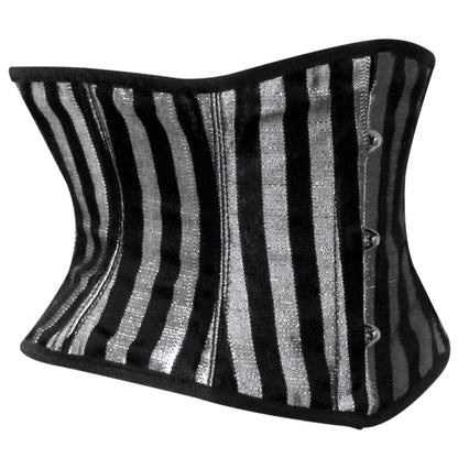 Silver Lined Brocade Mini Cincher corset - Waist Trainer Short torso