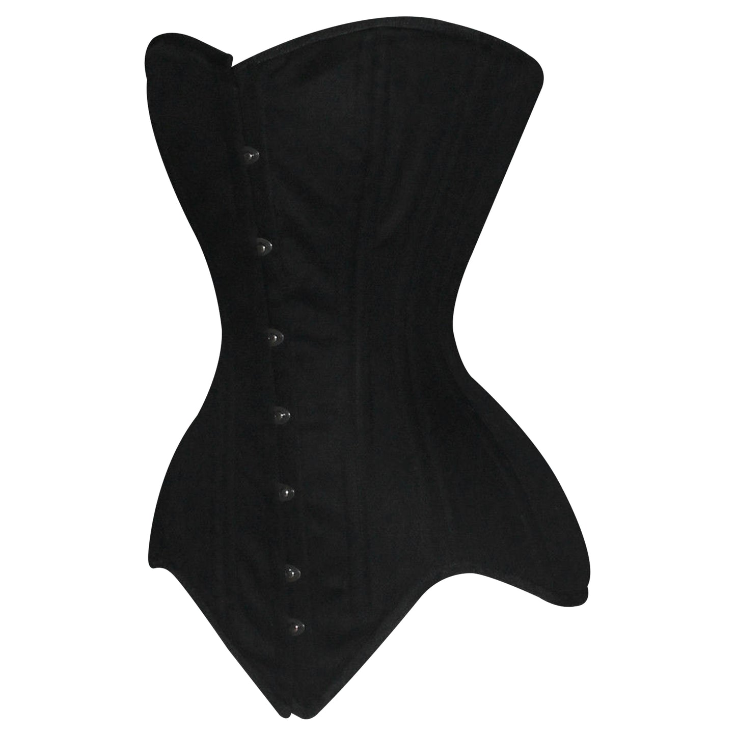 Handmade Black Cotton  Overbust corset/Steel Boned Waist Training Corset