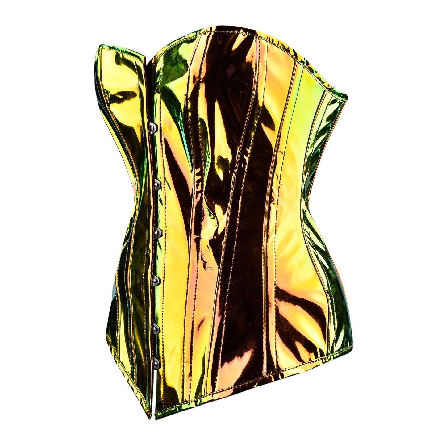 Iridescent Holographic Overbust Corset (Gold Prism)