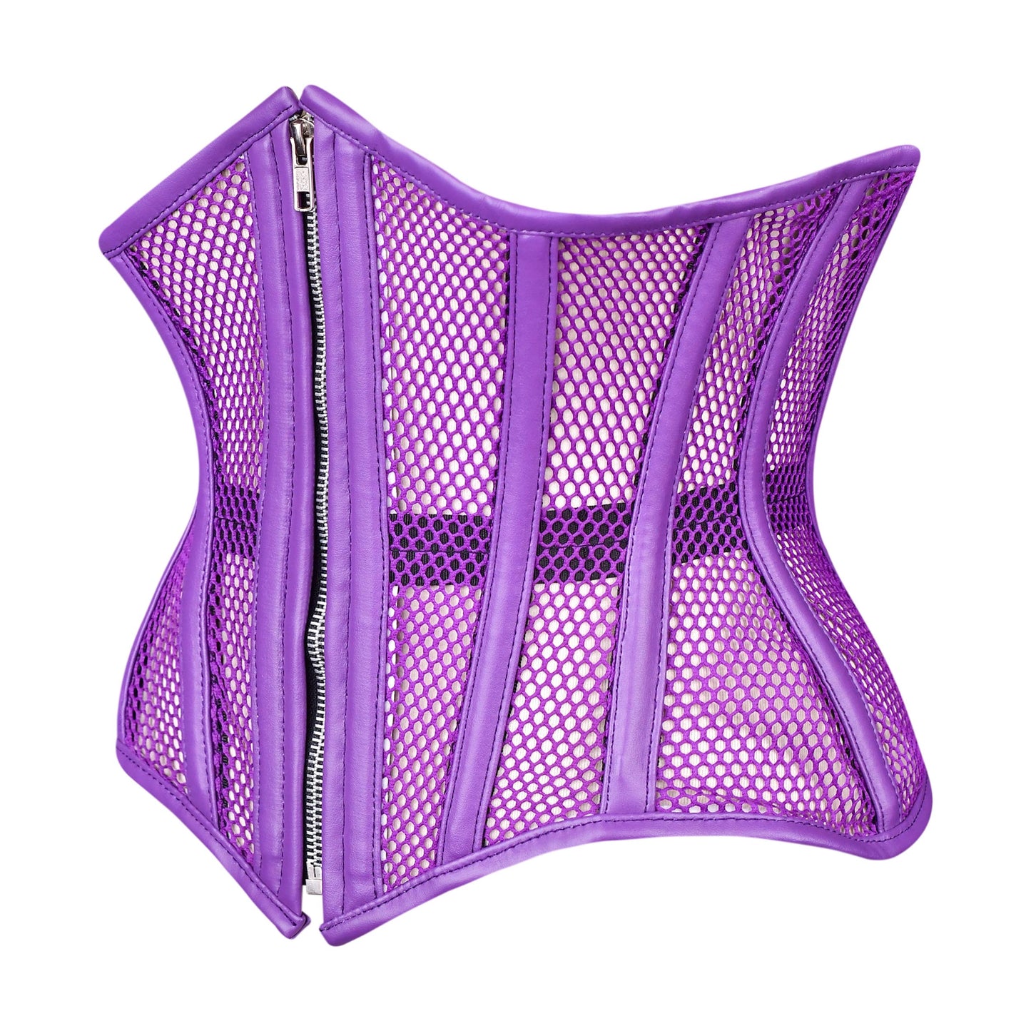 Purple Mesh Zip-Up Corset