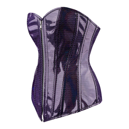 Midnight Serpent Overbust Corset (Purple Snakeskin Gloss)