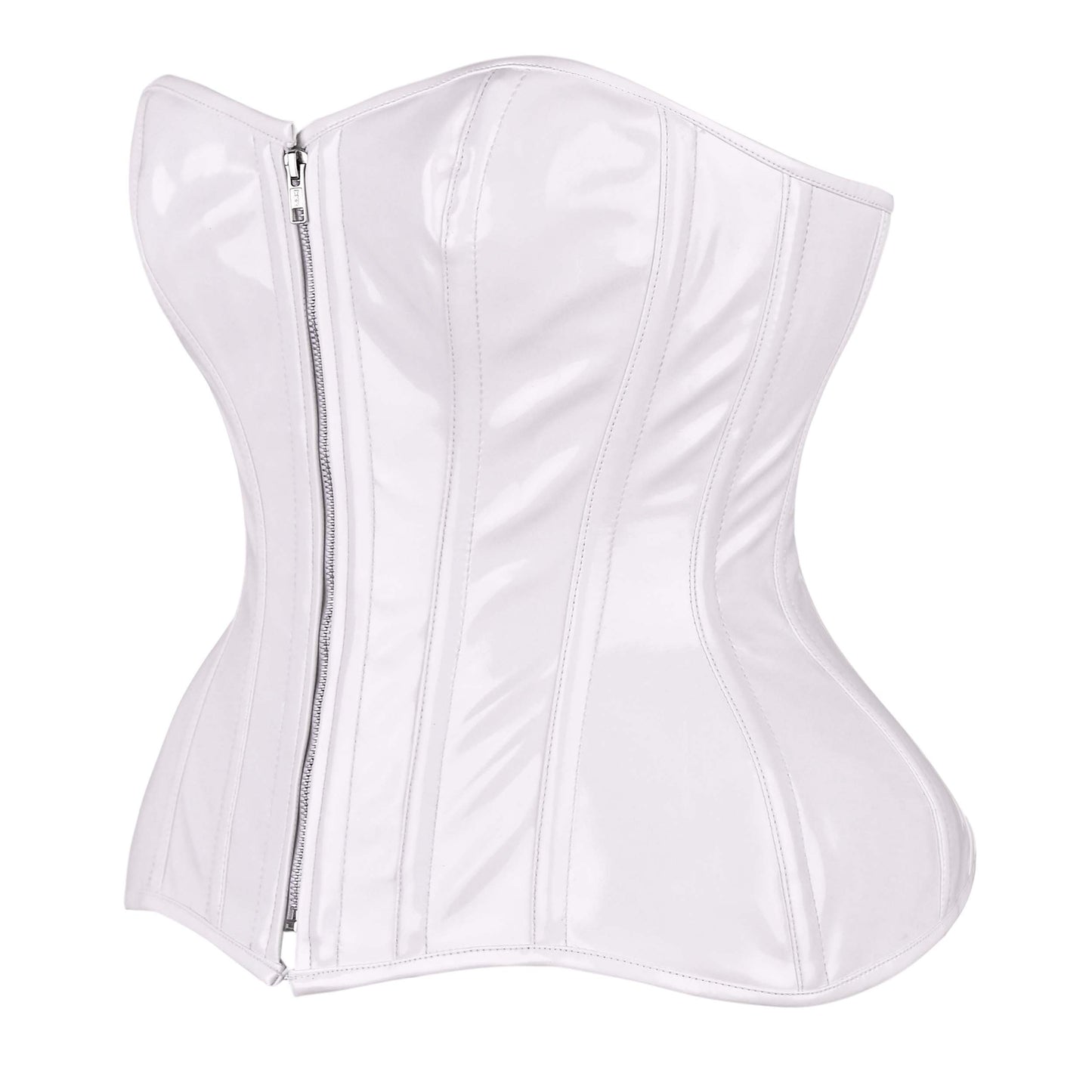 White Leather Over Bust Corset