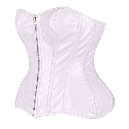 White Leather Over Bust Corset