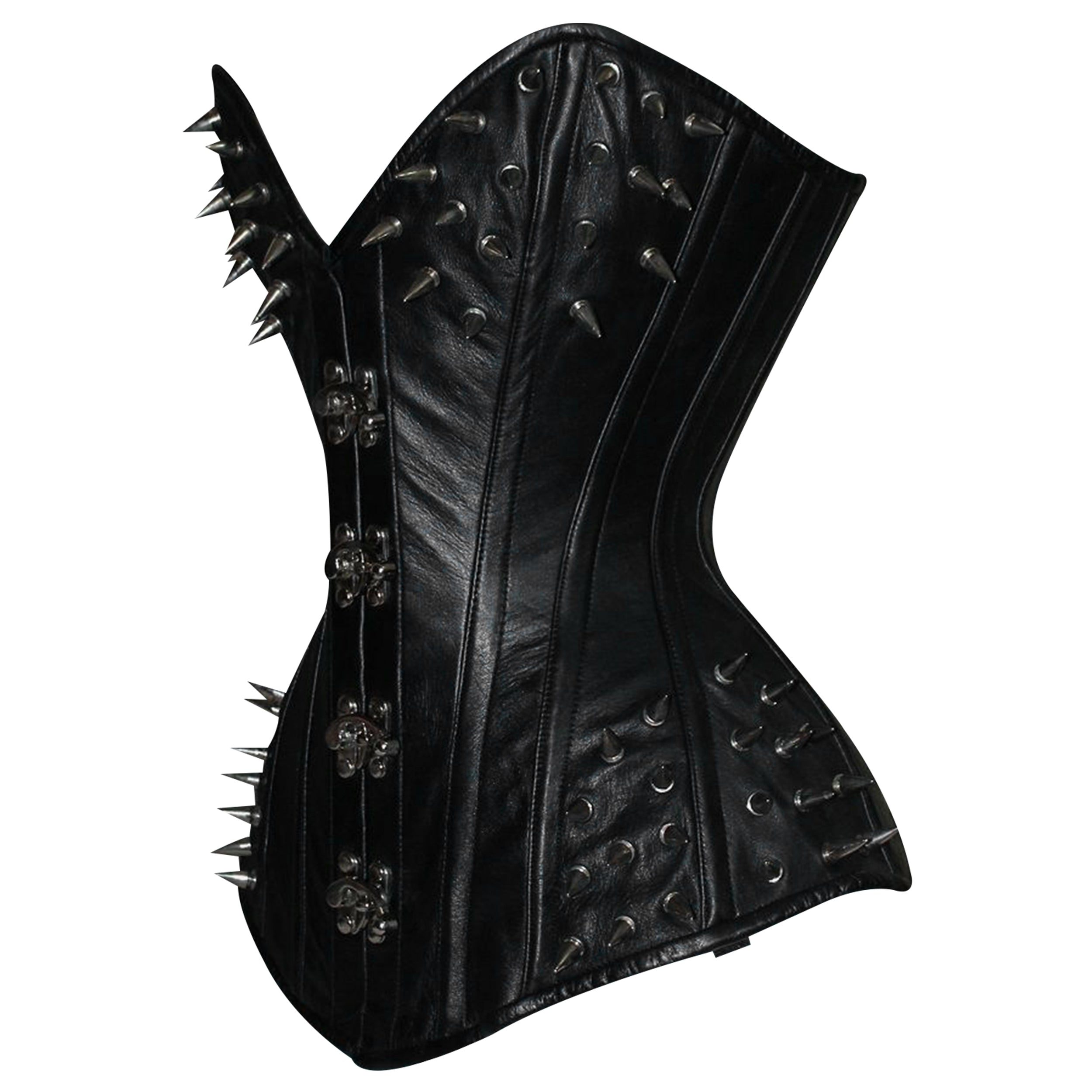 Steampunk Steel Boned Leather Overbust Corset