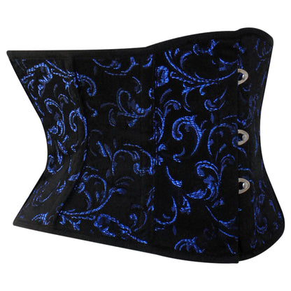 Blue Brocade Mini Cincher corset - Waist Trainer Short torso