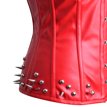 Gothic Leather Steel Boned Overbust / Steampunk Corset