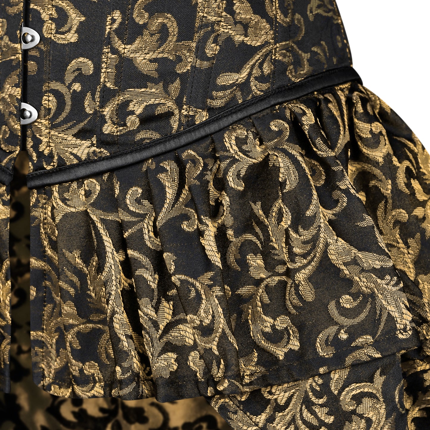 Victorian Gold Brocade Corset with Bustle Skirt