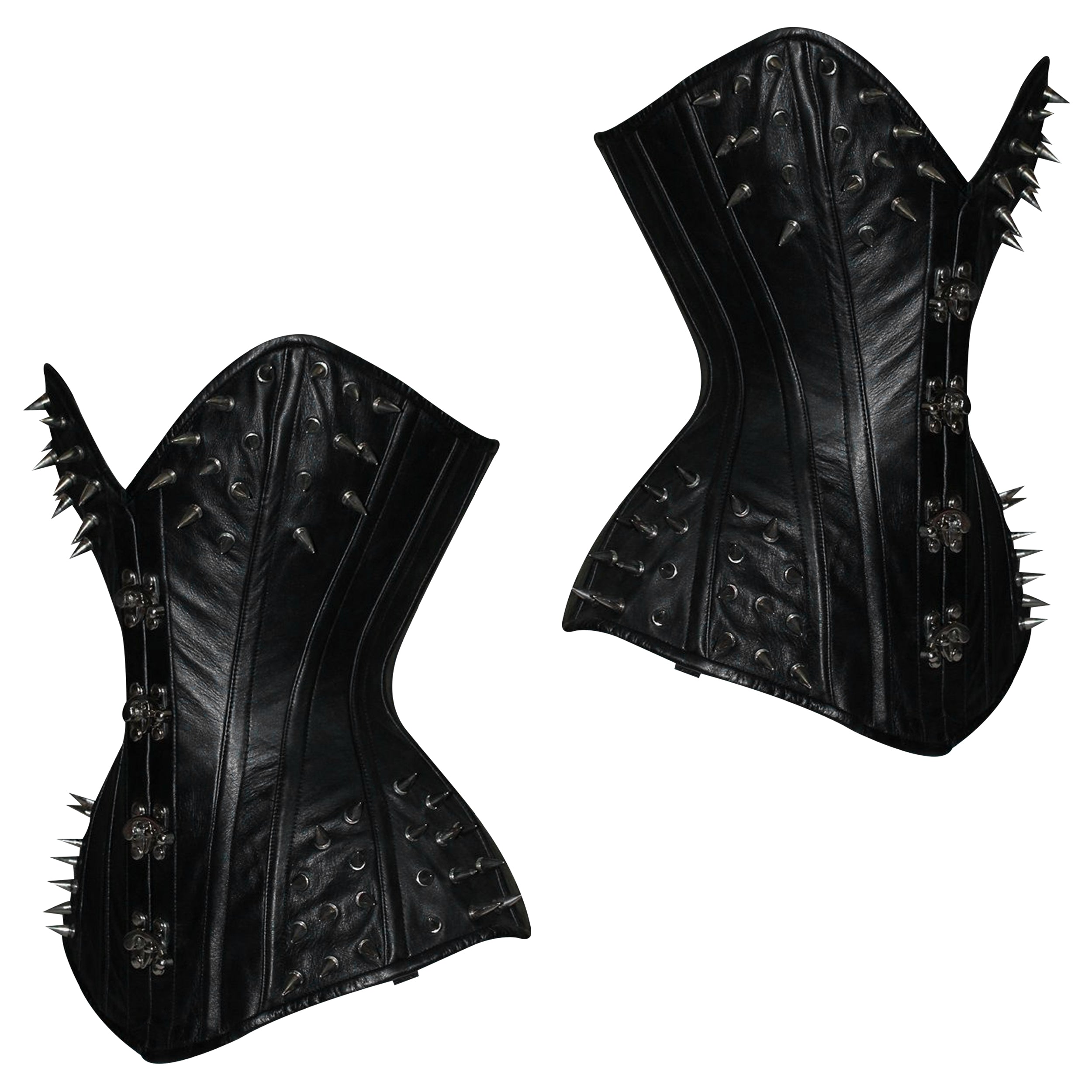 Steampunk Steel Boned Leather Overbust Corset