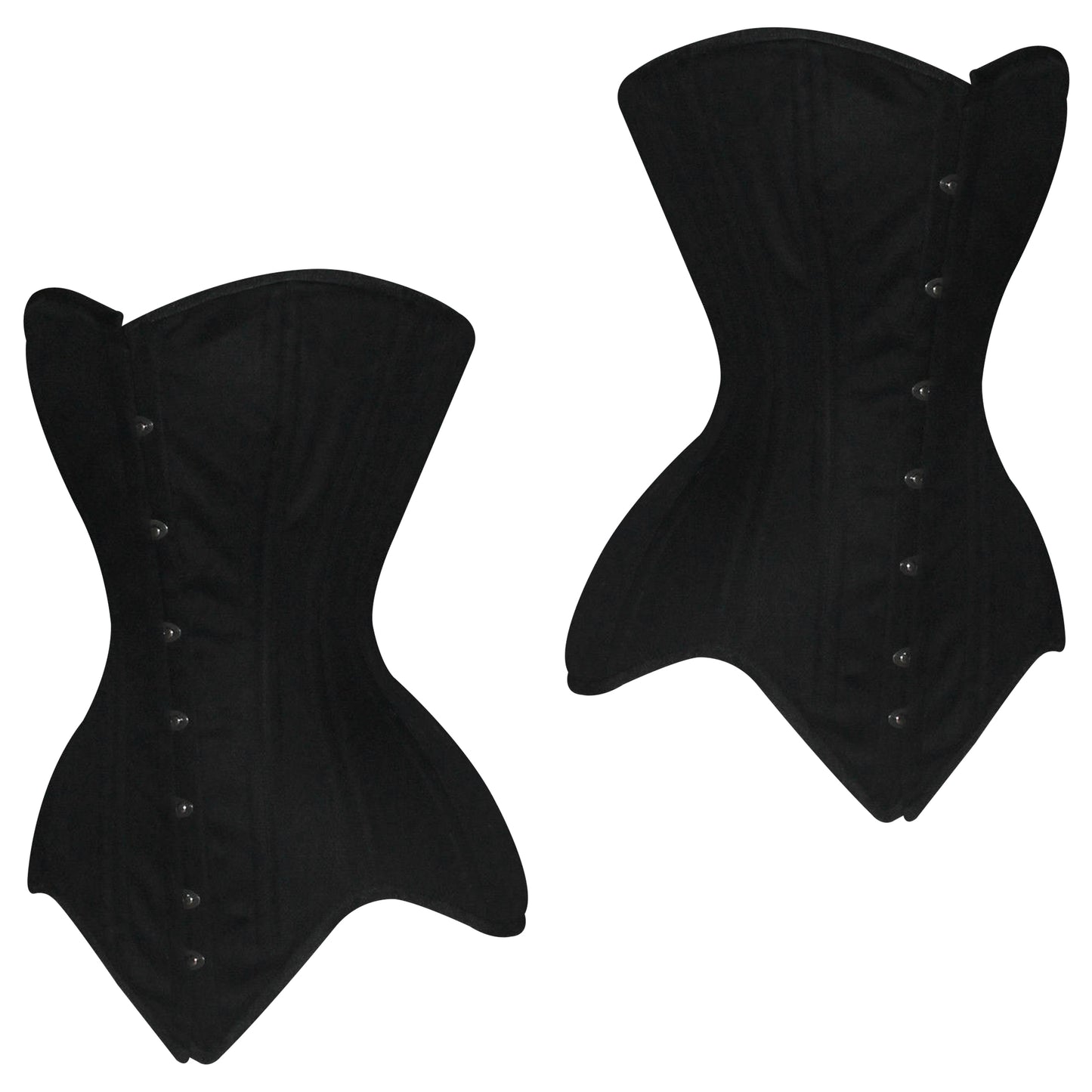 Handmade Black Cotton  Overbust corset/Steel Boned Waist Training Corset
